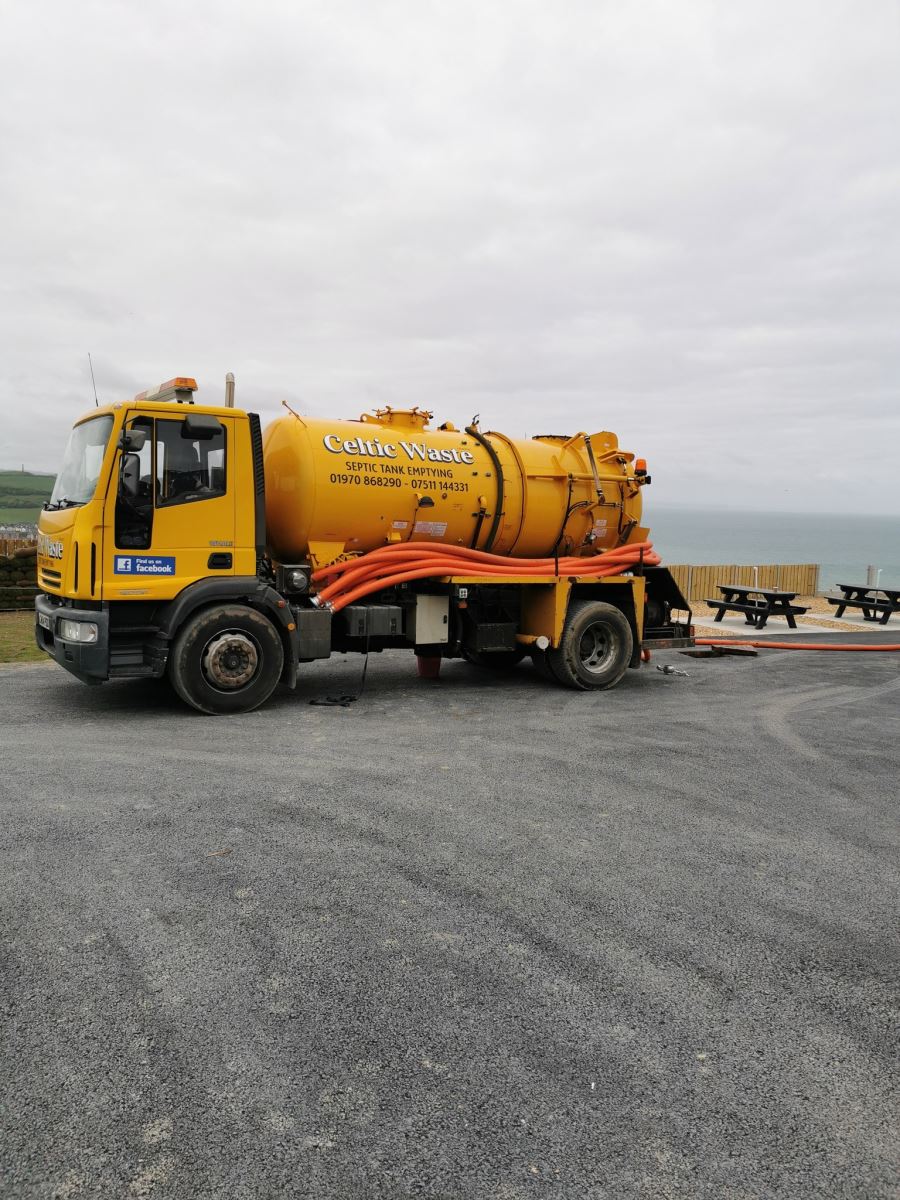 Celtic Waste Lorry at the Cliff Railway Aberystwyth Septic Tank Emptied Ceredigion.