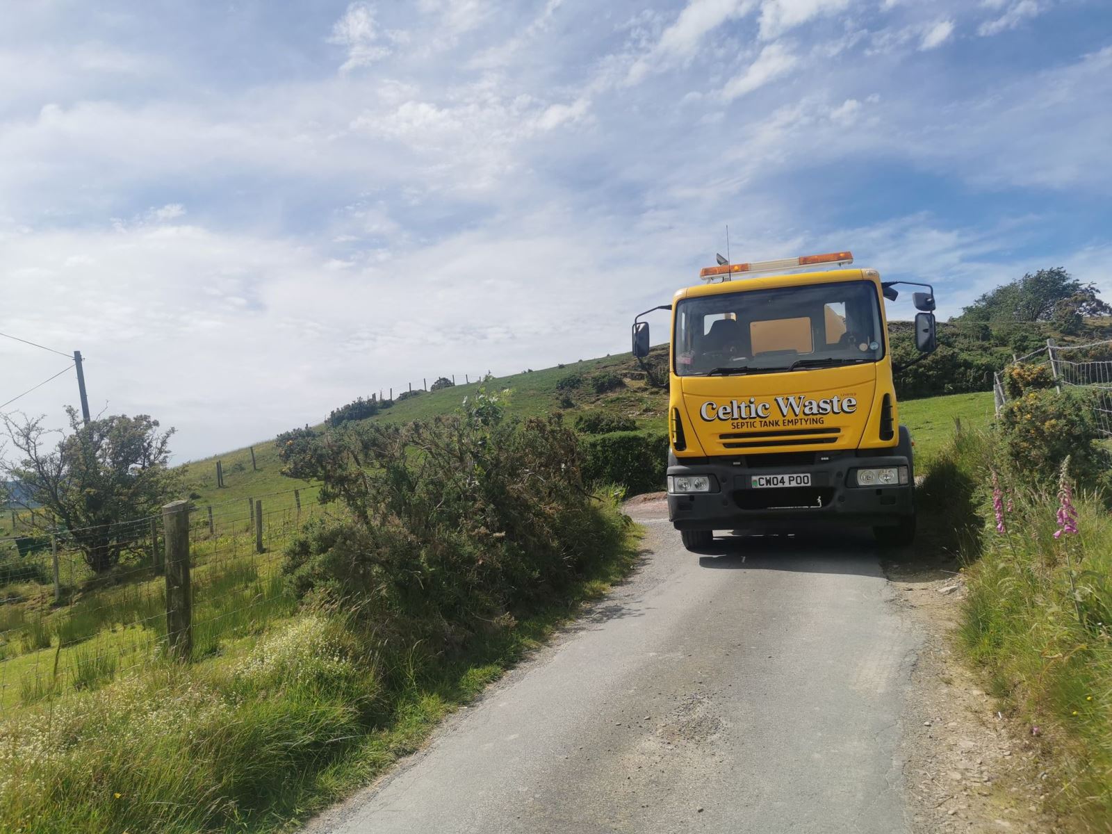 Celtic Waste Lorry at Llanguring Septic Tank Emptied