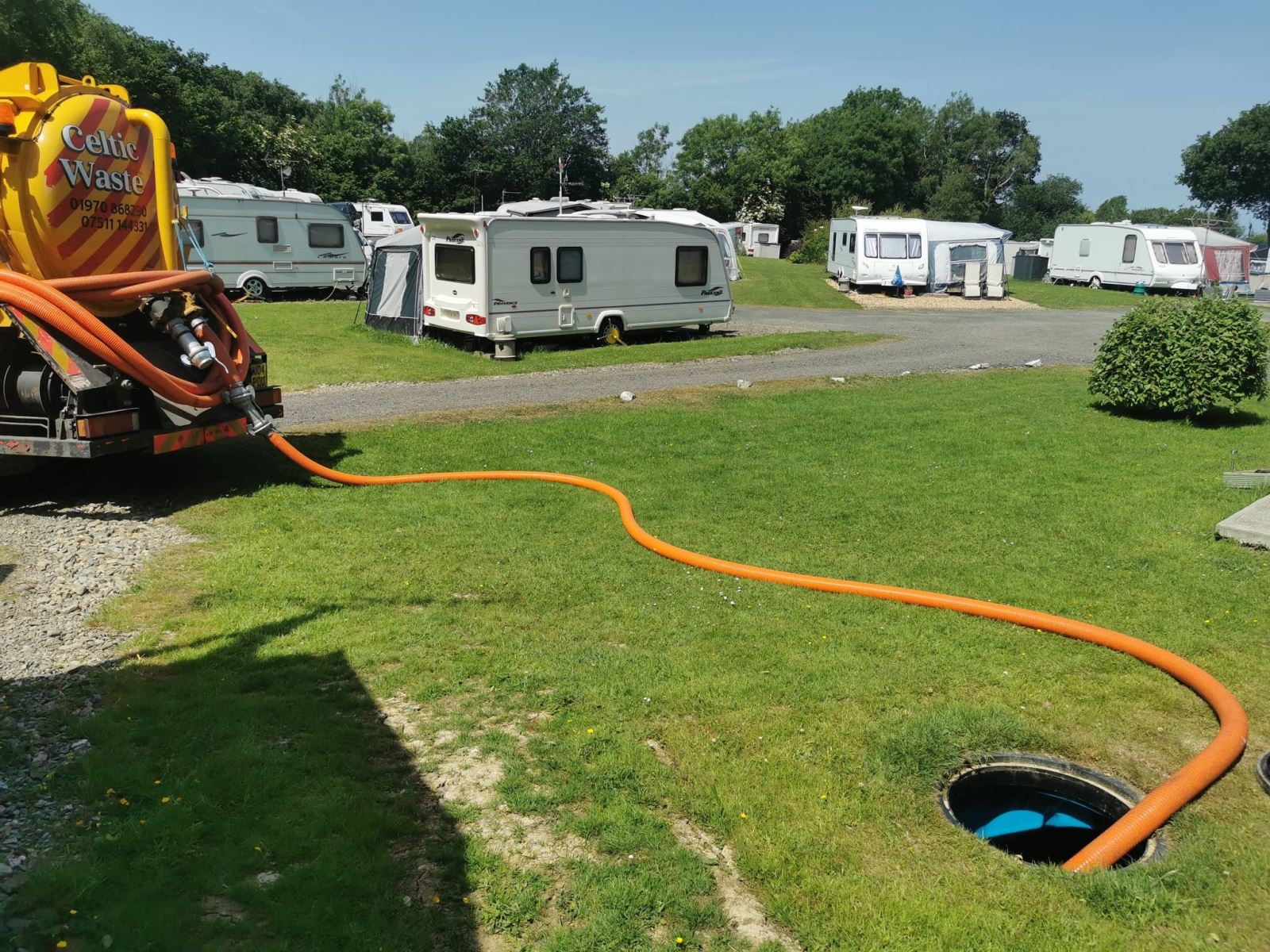 Celtic Waste Emtying the Commercial Septic Tanks at Llanarth Touring Caravan Campsite